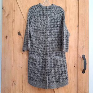 Eileen Fisher Sweater Jacket Coatigan Gray Wool Alpaca Duster Cardigan Womens S